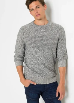 bonprix bonprix Jerséis Y Cárdigans>Jersey de algodón puro Gris jaspeado