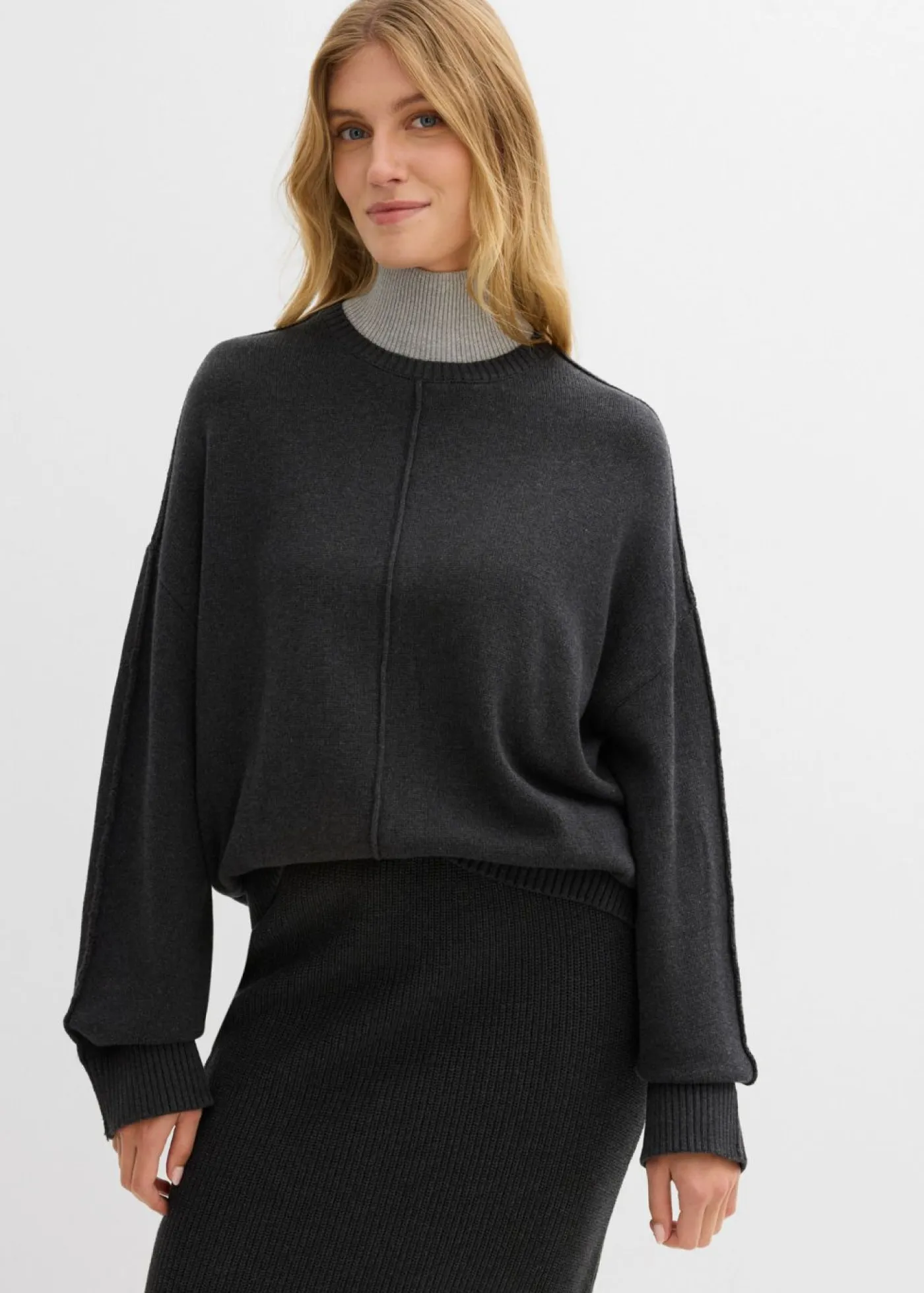 bonprix bonprix Esenciales|Jerséis>Jersey de algodón puro Antracita jaspeado