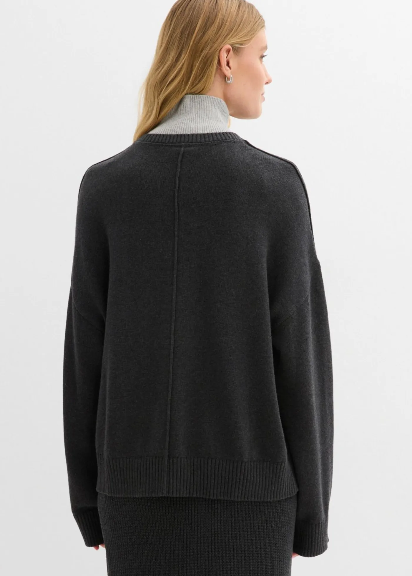 bonprix bonprix Esenciales|Jerséis>Jersey de algodón puro Antracita jaspeado