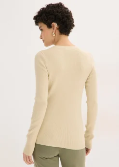 Mujer bonprix bonprix Jersey de canalé con viscosa