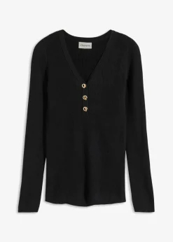 Mujer bonprix bonprix Jersey de canalé con viscosa