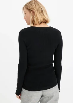 Mujer bonprix bonprix Jersey de canalé con viscosa