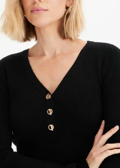 Mujer bonprix bonprix Jersey de canalé con viscosa