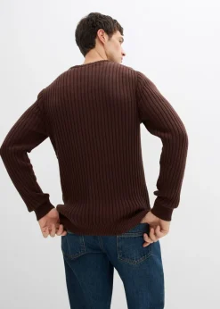 Hombre bonprix bonprix Jersey de canalé de mezcla de algodón