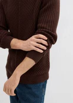 Hombre bonprix bonprix Jersey de canalé de mezcla de algodón