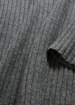 bonprix bonprix Premium|Jerséis>Jersey de canalé en lana merina gris moteado