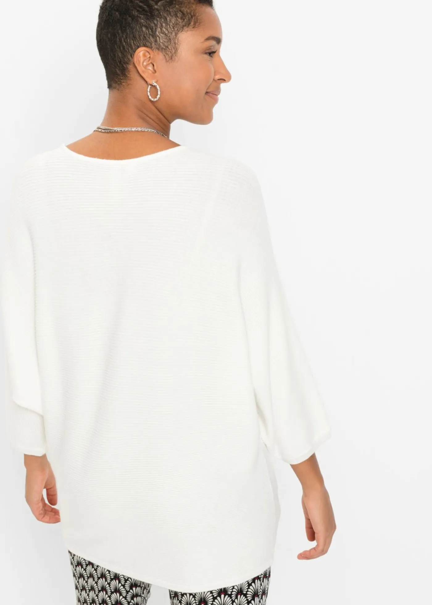 bonprix bonprix Jerséis|Ropa De Punto>Jersey de canalé oversize de mezcla de viscosa crema suave