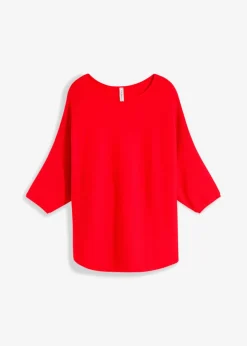 bonprix bonprix Jerséis|Ropa De Punto>Jersey de canalé oversize de mezcla de viscosa fresa