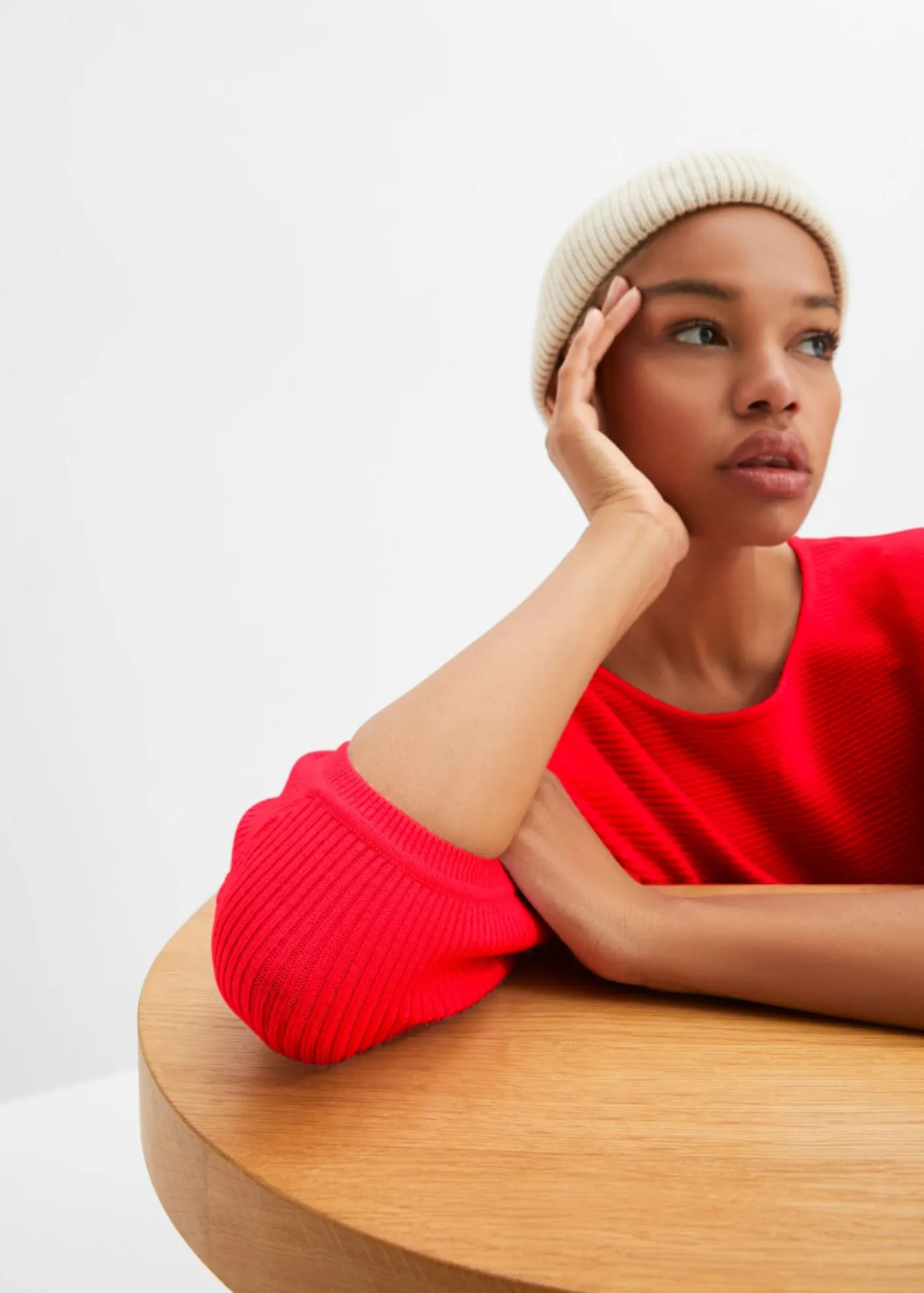 bonprix bonprix Jerséis|Ropa De Punto>Jersey de canalé oversize de mezcla de viscosa fresa