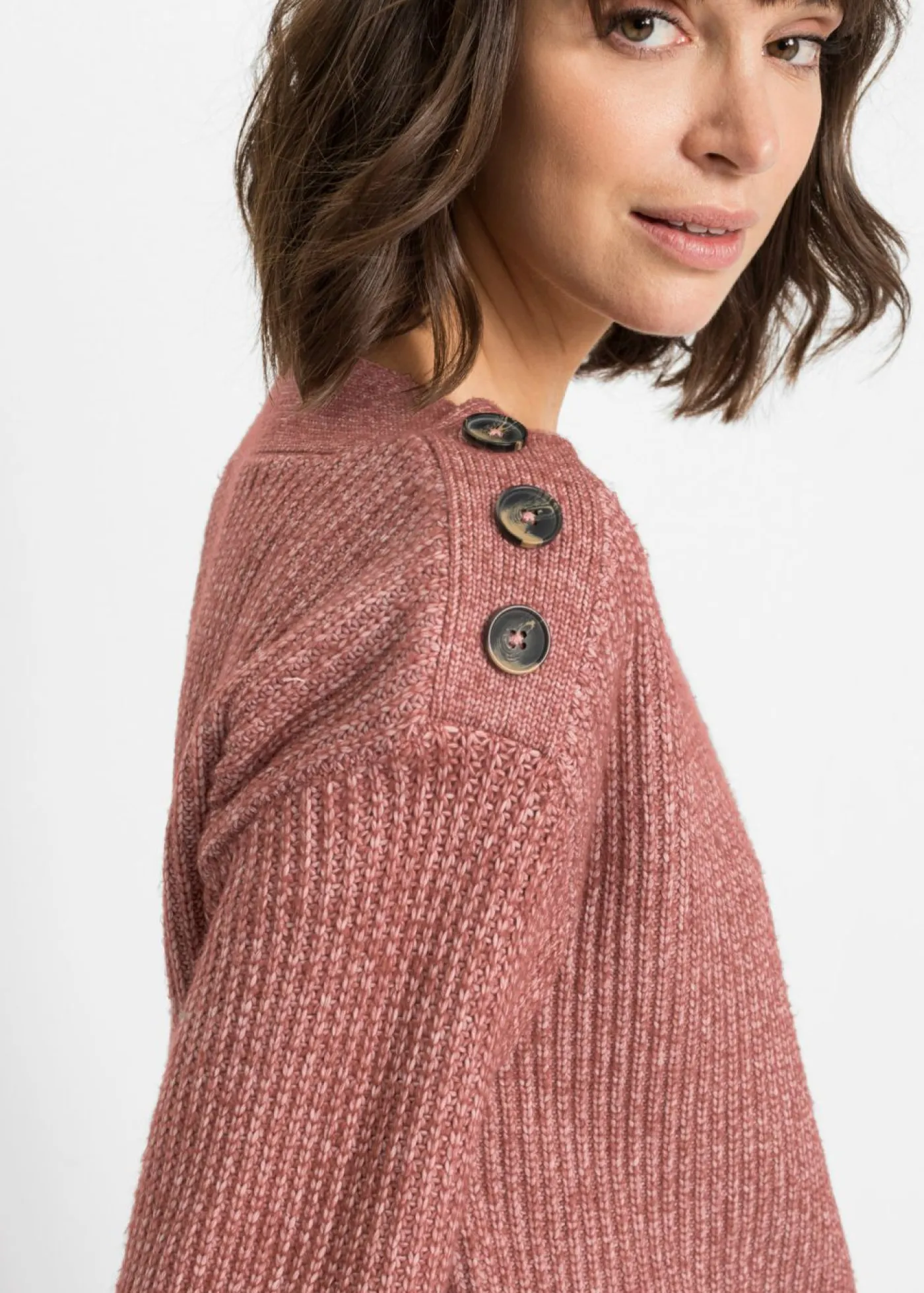 Mujer bonprix bonprix Jersey de corte holgado con botones