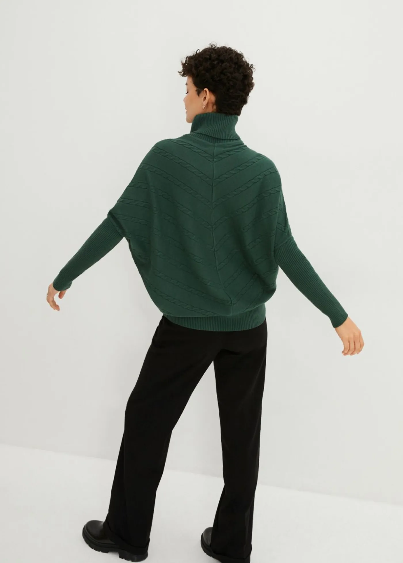 bonprix bonprix Jerséis|Ropa De Punto>Jersey de cuello alto Verde oscuro