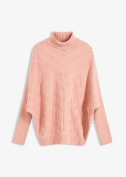 bonprix bonprix Jerséis|Ropa De Punto>Jersey de cuello alto Rosa vintage