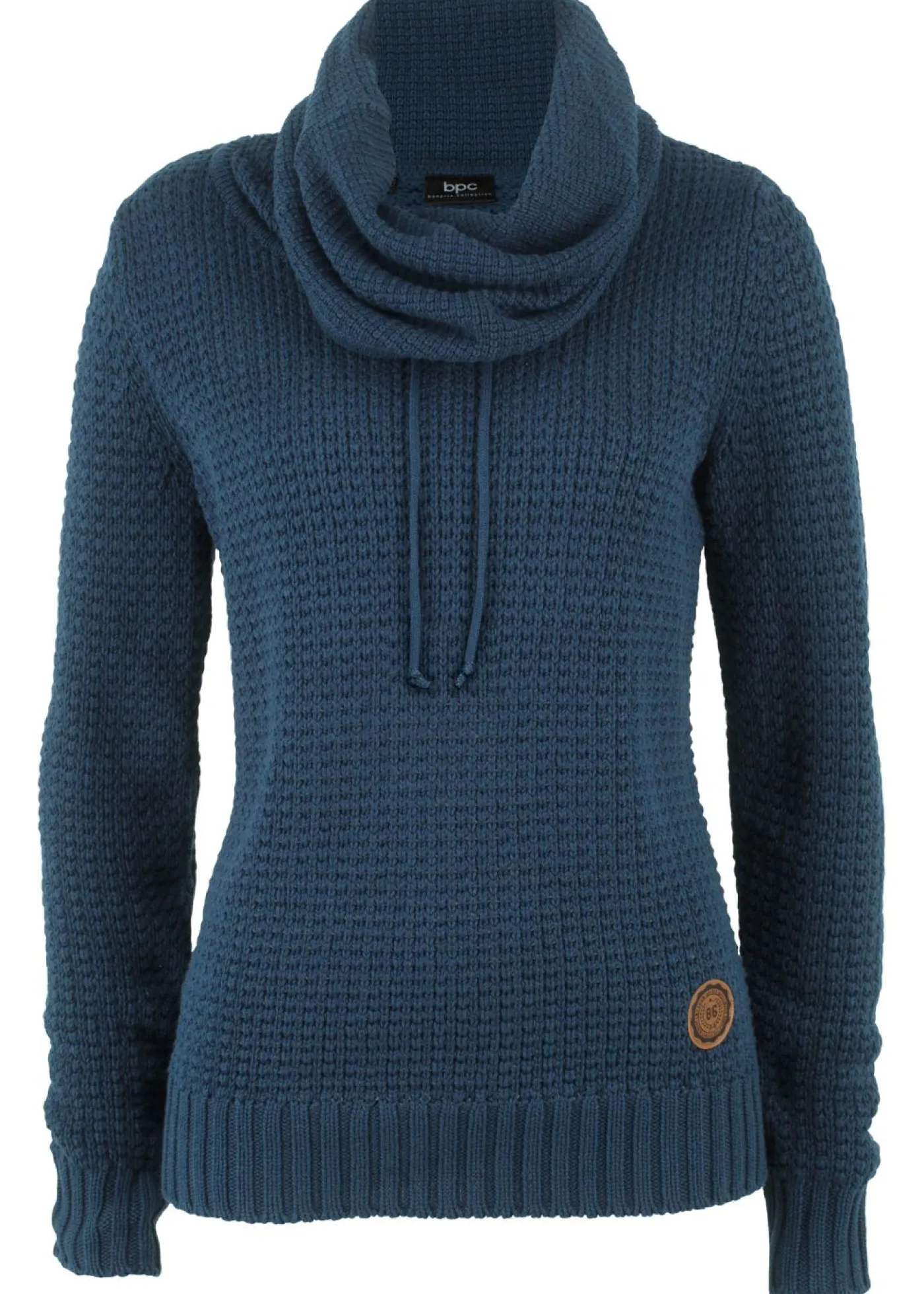 bonprix bonprix Jerséis|Ropa De Punto>Jersey de cuello alto con cordones Azul marino