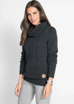 Mujer bonprix bonprix Jersey de cuello alto con cordones