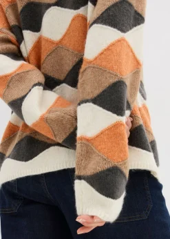 Mujer bonprix bonprix Jersey de cuello alto con patrón