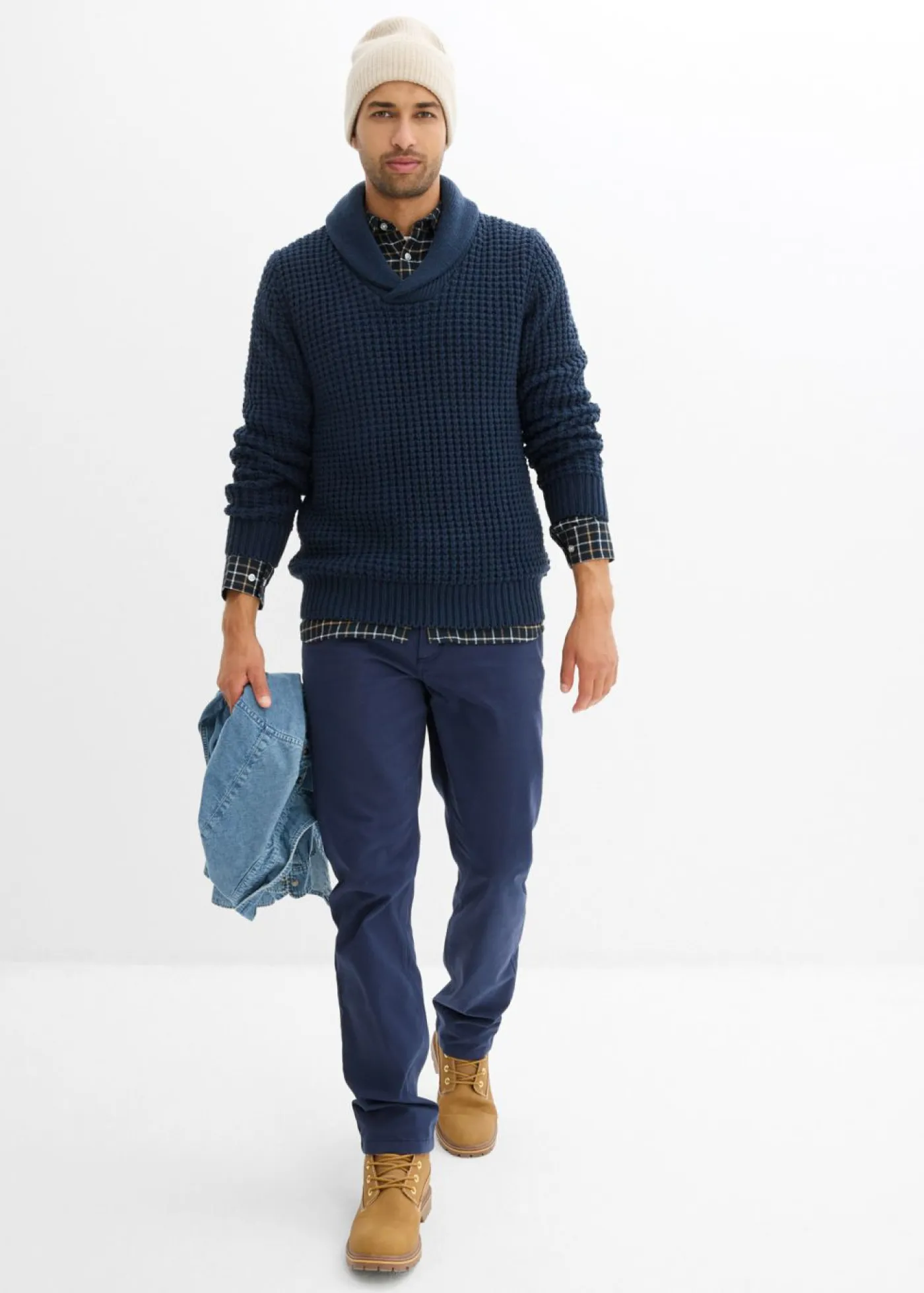 Hombre bonprix bonprix Jersey de cuello alto de punto grueso con estructura tipo barquillo