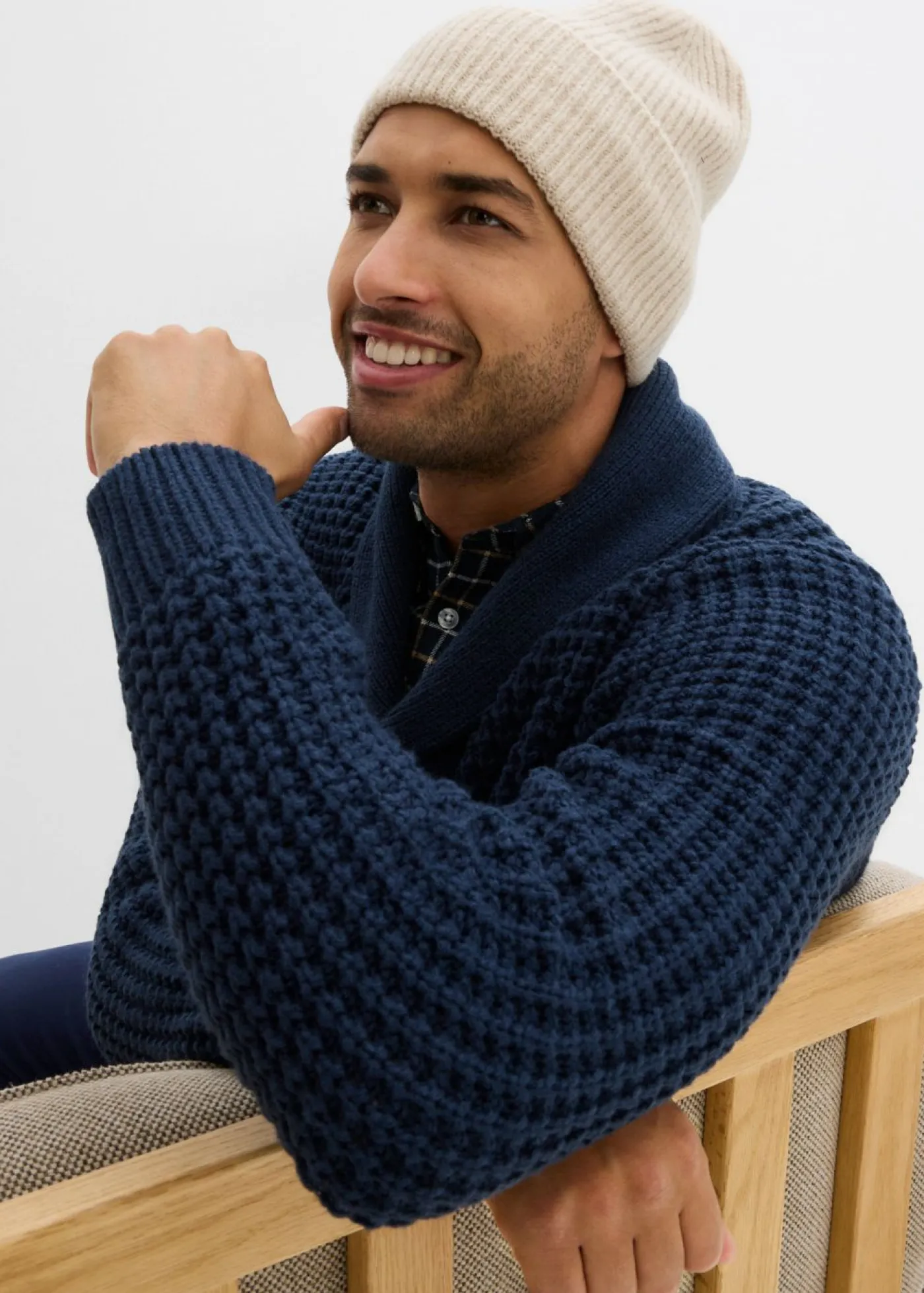 Hombre bonprix bonprix Jersey de cuello alto de punto grueso con estructura tipo barquillo