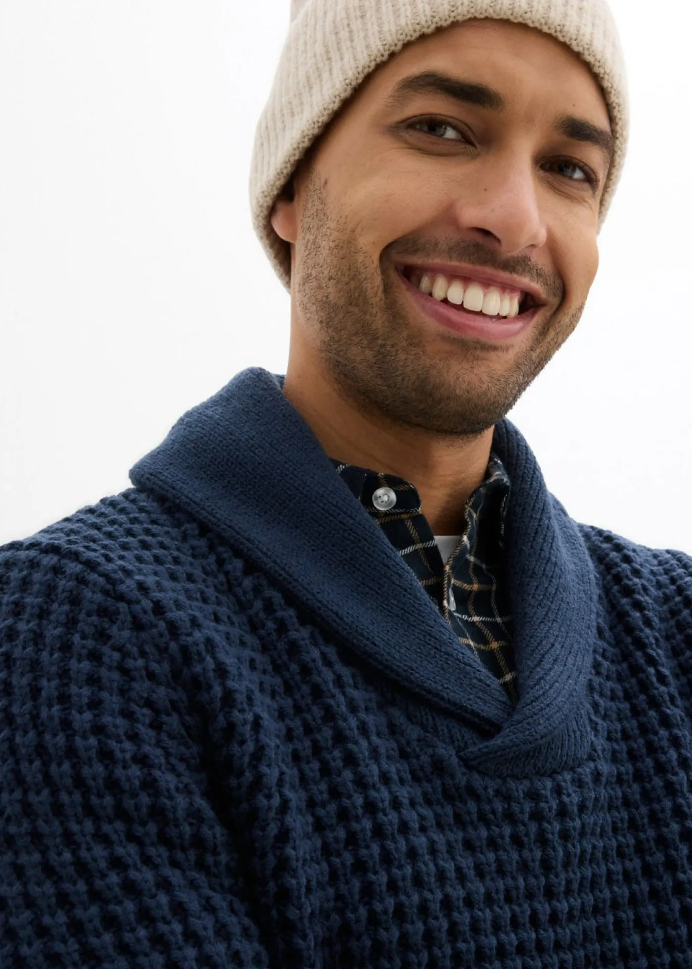 Hombre bonprix bonprix Jersey de cuello alto de punto grueso con estructura tipo barquillo