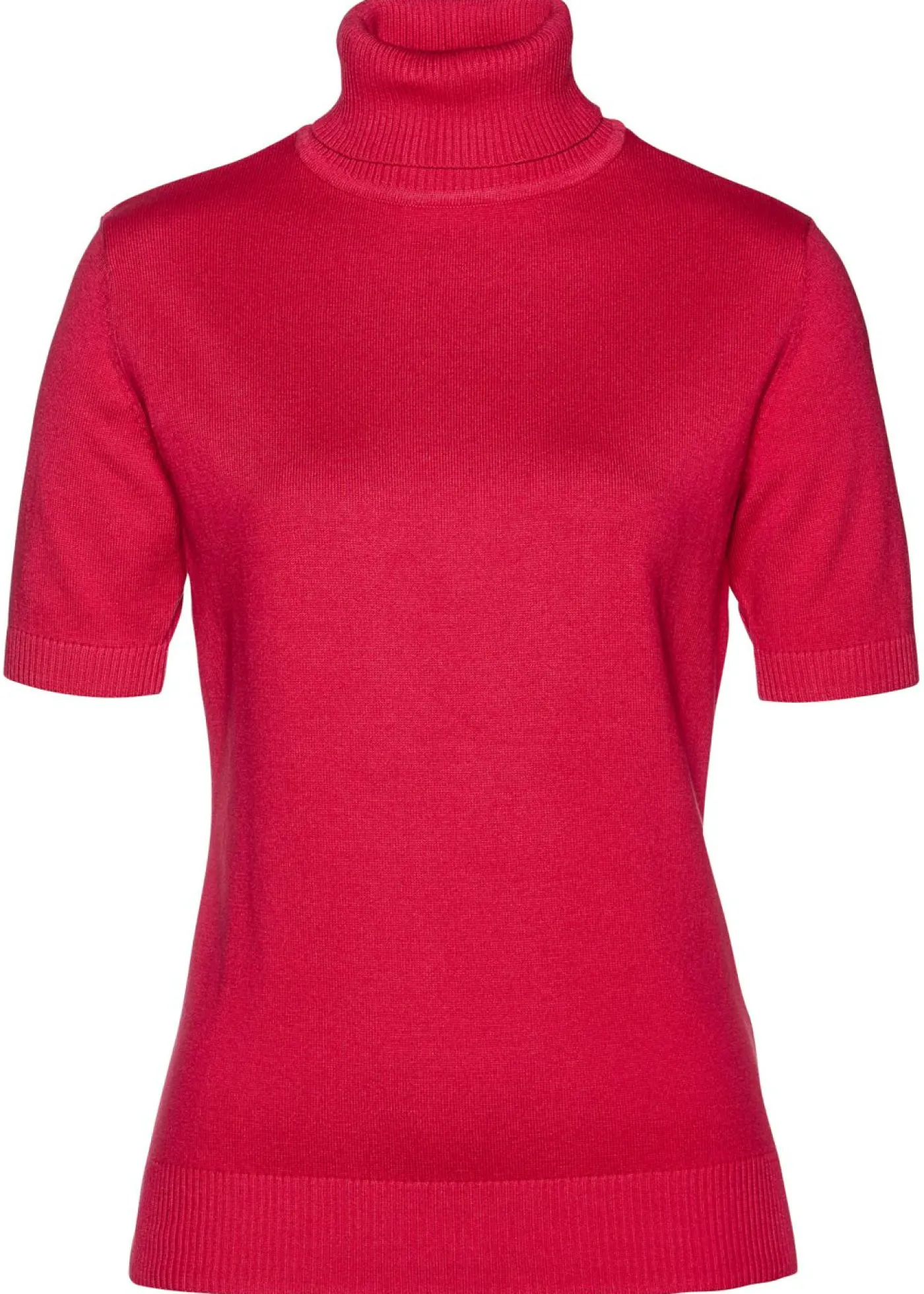 bonprix bonprix Básicos|Jerséis>Jersey de cuello alto y manga corta Granate