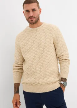 Hombre bonprix bonprix Jersey de cuello redondo con estructura