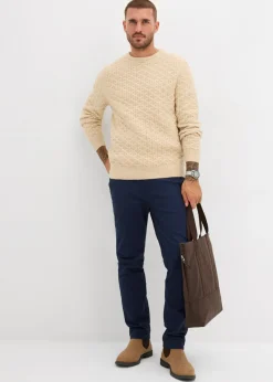 Hombre bonprix bonprix Jersey de cuello redondo con estructura