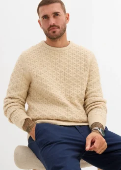 Hombre bonprix bonprix Jersey de cuello redondo con estructura