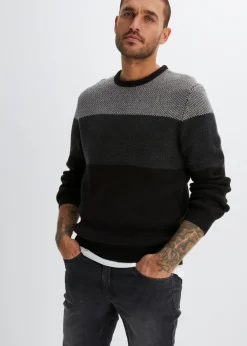 Hombre bonprix bonprix Jersey de cuello redondo con diseño de bloques de color
