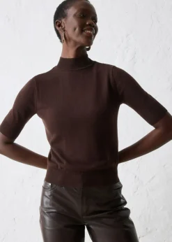 Mujer bonprix bonprix Jersey de cuello vuelto con mezcla de lana suave