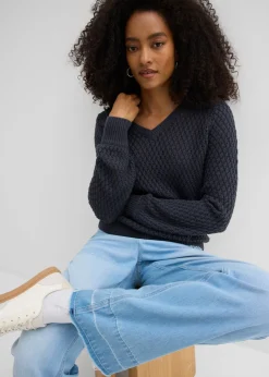 Mujer bonprix bonprix Jersey de mezcla de algodón