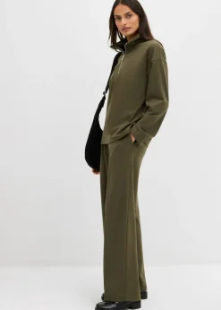 Mujer bonprix bonprix Jersey de mezcla de viscosa con cuello troyer