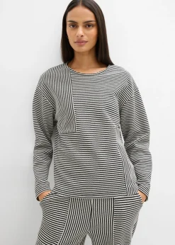bonprix bonprix Jerséis|Ropa De Punto>Jersey de punto negro-blanco lana con rayas
