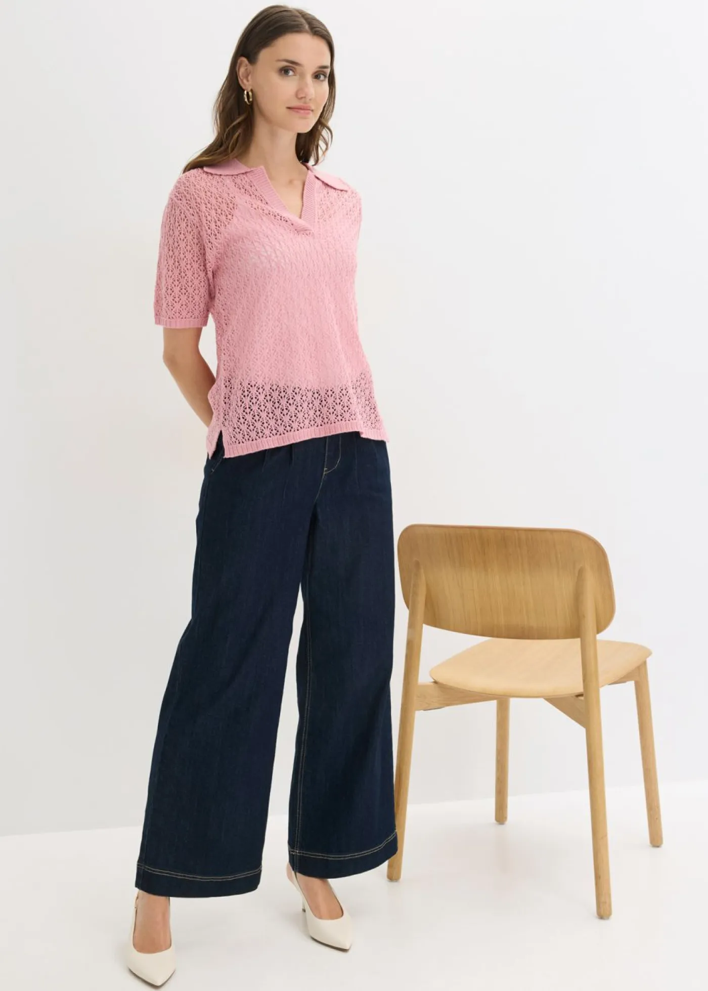 bonprix bonprix Jerséis|Novedades>Jersey de punto ajour orquídea ahumado