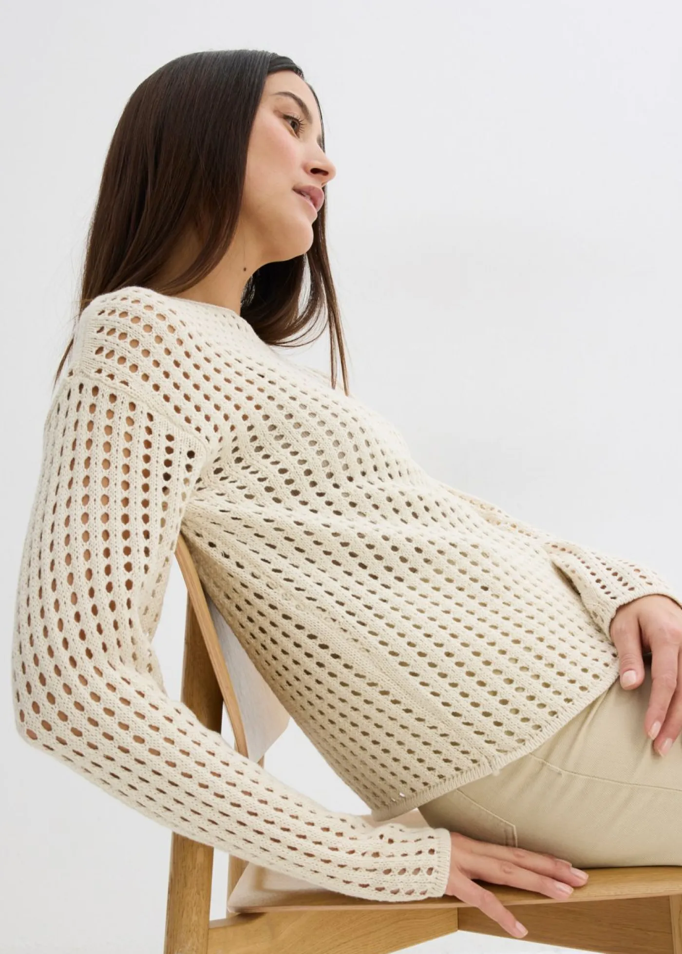 bonprix bonprix Jerséis|Ropa De Punto>Jersey de punto ajour Crudo