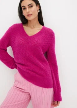 Mujer bonprix bonprix Jersey de punto ajour con hilo suave