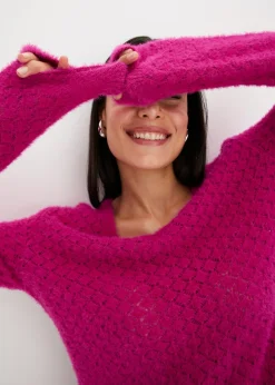 Mujer bonprix bonprix Jersey de punto ajour con hilo suave