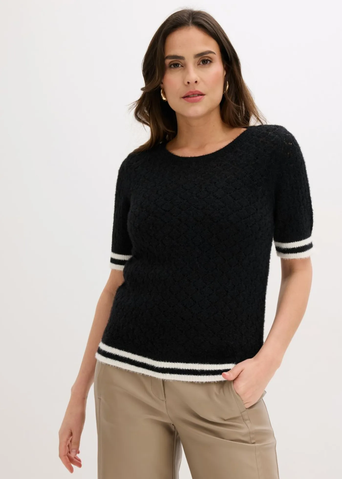 Mujer bonprix bonprix Jersey de punto ajour con hilo suave