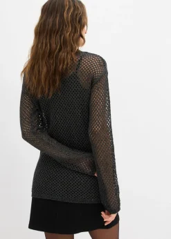 Mujer bonprix bonprix Jersey de punto ajour con hilo brillante