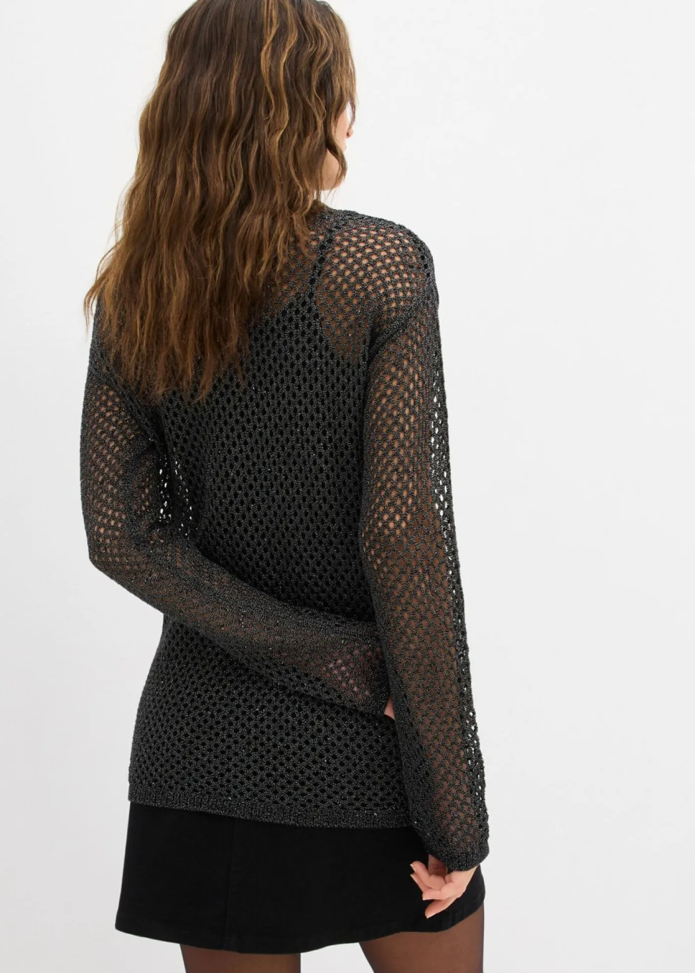 Mujer bonprix bonprix Jersey de punto ajour con hilo brillante