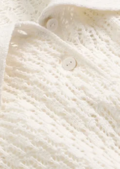 bonprix bonprix Camisetas|Novedades>Jersey de punto ajour de algodón puro Blanco lana