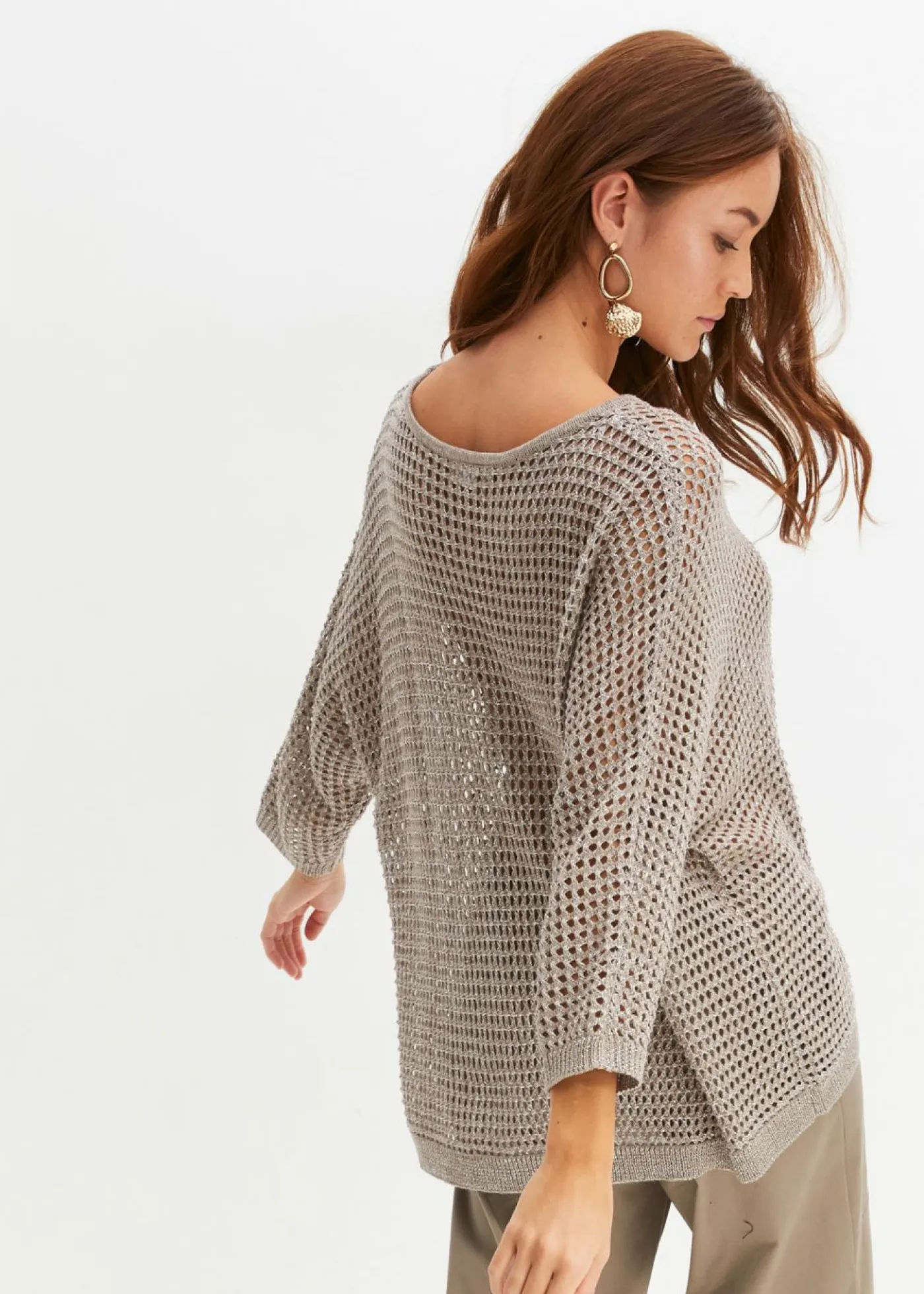 Mujer bonprix bonprix Jersey de punto ajour de mezcla de viscosa