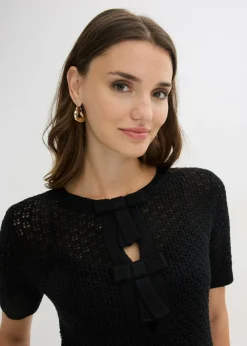 Mujer bonprix bonprix Jersey de punto ajour de mezcla de algodón