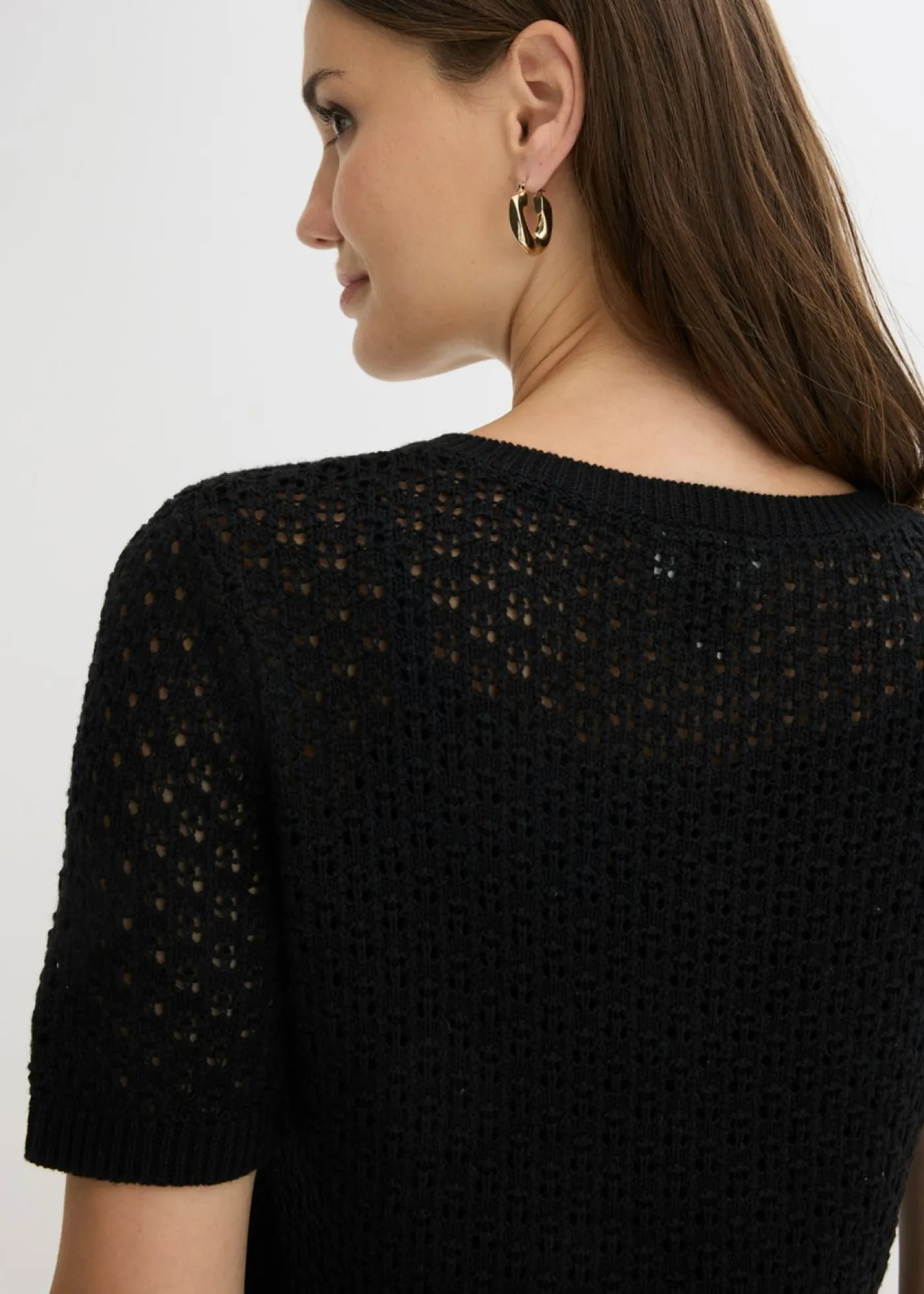 Mujer bonprix bonprix Jersey de punto ajour de mezcla de algodón