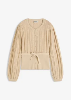 Mujer bonprix bonprix Jersey de punto ajour en mezcla de algodón