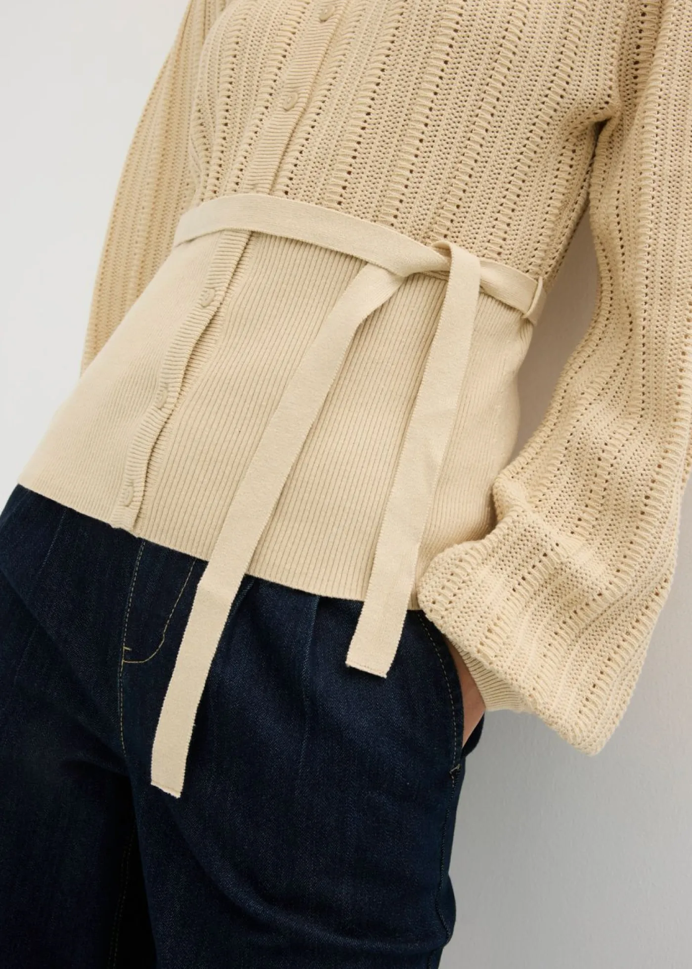 Mujer bonprix bonprix Jersey de punto ajour en mezcla de algodón