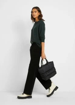 Mujer bonprix bonprix Jersey de punto con cuello redondo jaspeado