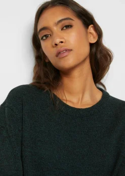 Mujer bonprix bonprix Jersey de punto con cuello redondo jaspeado