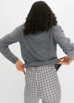 Mujer bonprix bonprix Jersey de punto con cuello redondo jaspeado