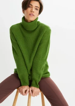 Mujer bonprix bonprix Jersey de punto con cuello vuelto