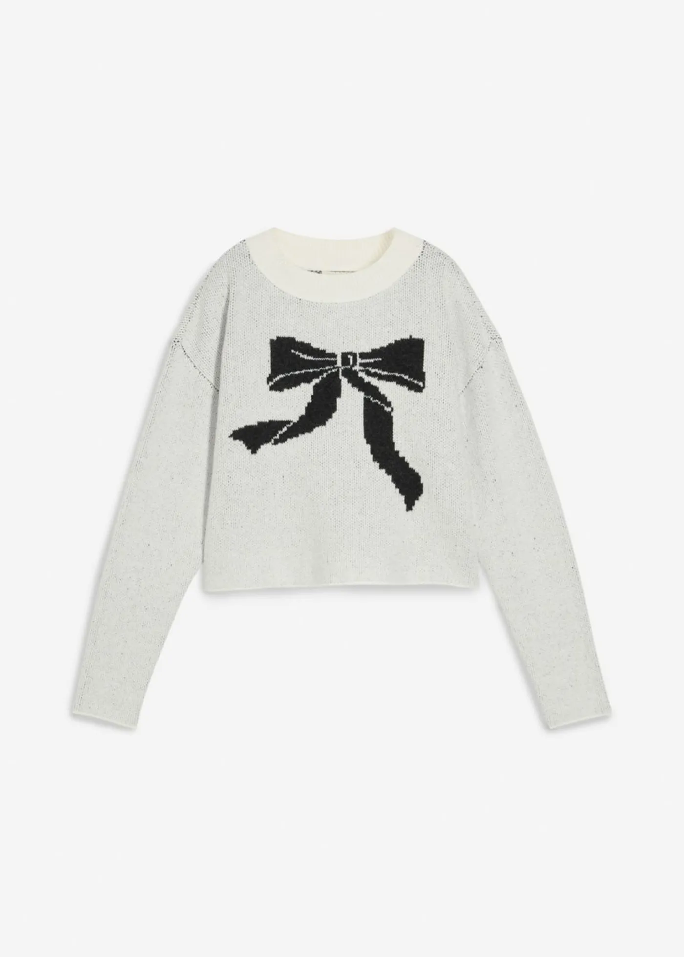 bonprix bonprix Jerséis|Ropa De Punto>Jersey de punto con lazo Blanco lana