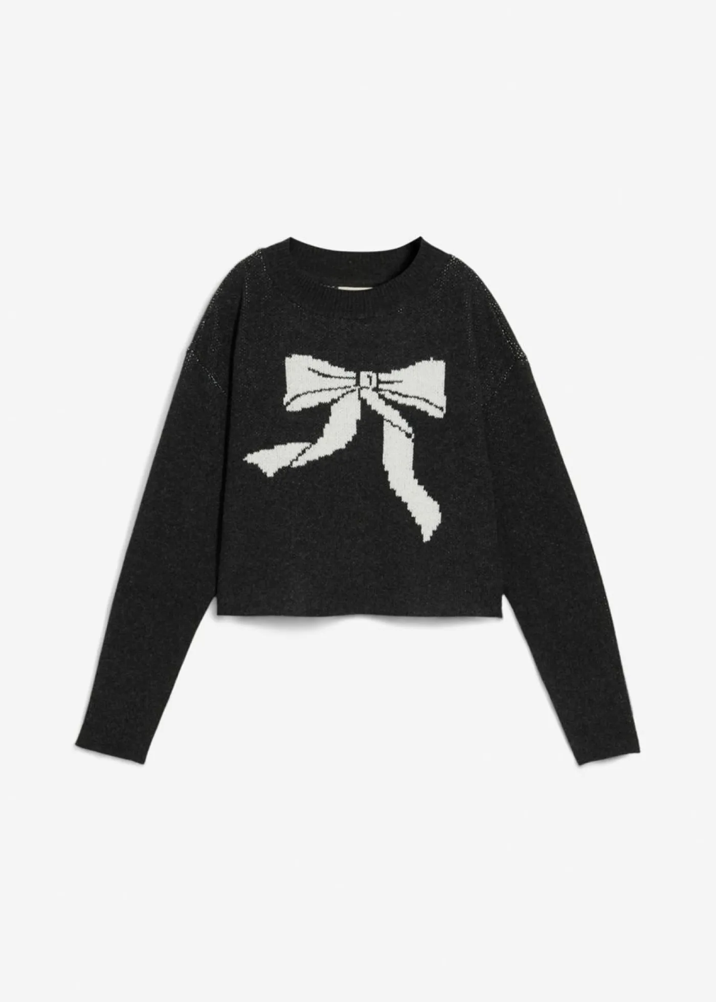 bonprix bonprix Jerséis|Ropa De Punto>Jersey de punto con lazo Antracita jaspeado